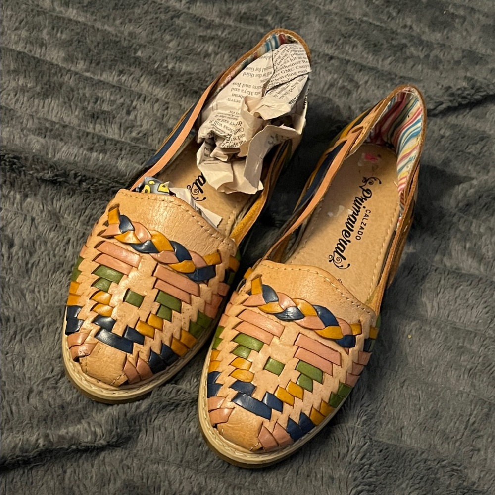 Colorful Woven Leather Loafers 6